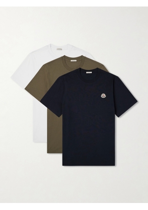 Moncler - Pack of Three Logo-Appliquéd Cotton-Jersey T-Shirt - Men - Multi - S