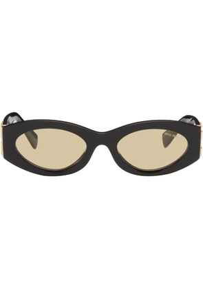 Miu Miu Eyewear Black Retro Oval Sunglasses