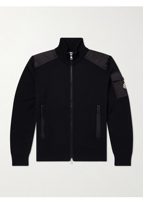 Moncler - Panelled Virgin Wool Zip-Up Cardigan - Men - Black - S