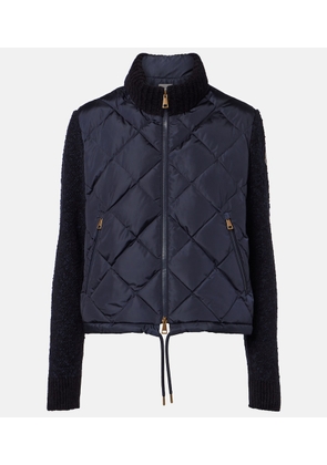 Moncler Down-paneled cotton-blend cardigan