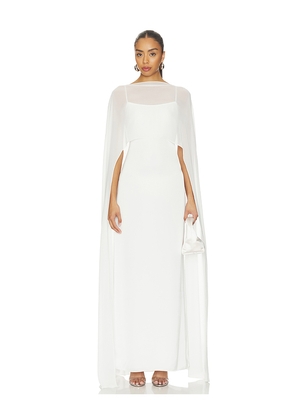 Amanda Uprichard Anastasia Cape Dress in Ivory. Size S. Also in XS, M, L, XL.