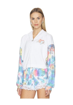 Boys Lie Alex Zip Up in White. Size XS/S. Also in M/L, XL/XXL.