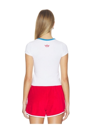 Boys Lie Girls Rule Boys Drool Baby Tee in White. Size XS/S. Also in M/L.