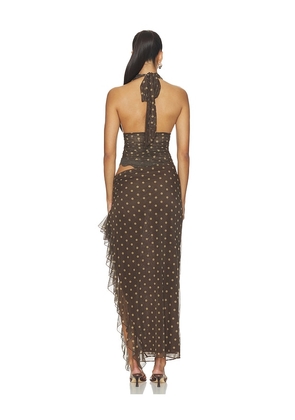 Benni Penelope Maxi Dress in Chocolate. Size XS. Also in M, L, XL.