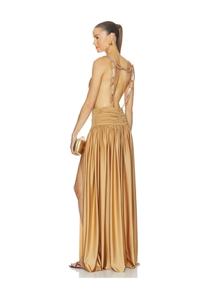 Bronx and Banco Tula Embellished Dress in Tan. Size XS. Also in S, M, L, XL.