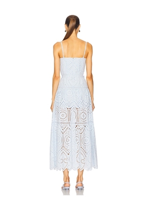 Generation Love Zuria Cotton Eyelet Maxi Dress in Baby Blue. Size 2. Also in 0.