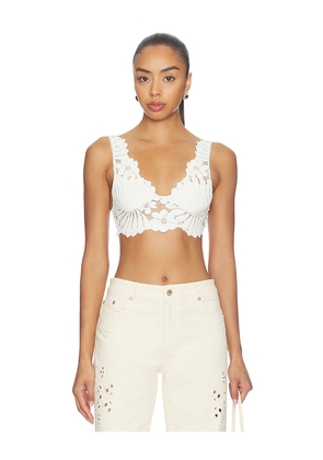 Free People x Intimately FP Petal Party Plunge Bralette in Ivory. Size XS. Also in S, M, L, XL.