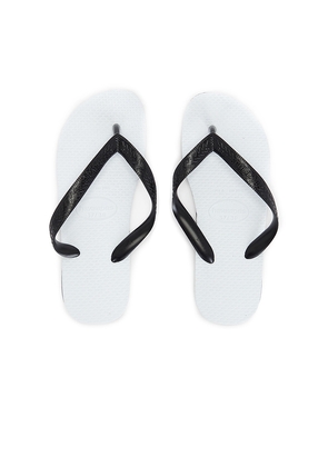 Havaianas Tradicional Sandal in White,Black. Size 35/36. Also in 37/38, 39/40.