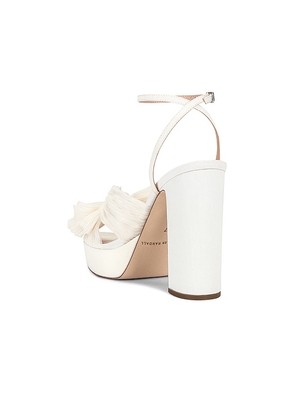 Loeffler Randall Natalia Pleated Knot Platform in White. Size 7. Also in 8, 8.5, 9, 9.5, 10, 6, 7.5.