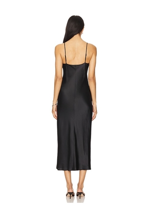 L'AGENCE Seridie Slip Midi Dress in Black. Size 6. Also in 0, 2.