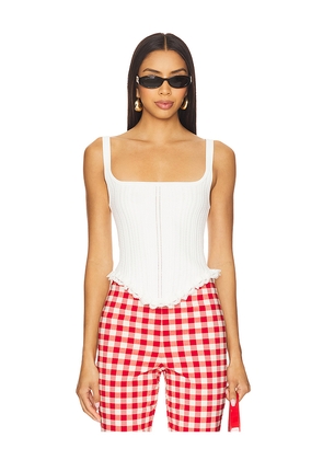 LPA Suzy Knit Corset Top in White. Size XS. Also in S, M, L.