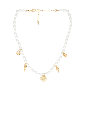 Lovers and Friends Marina Necklace in Metallic Gold.