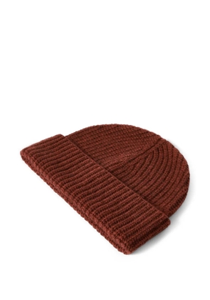 Brunello Cucinelli cashmere English rib knit beanie hat - Red