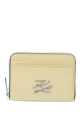 Karl Lagerfeld Small K/Autograph logo-plaque cardholder wallet - Yellow