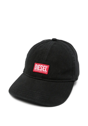 Diesel logo-patch baseball cap - Black