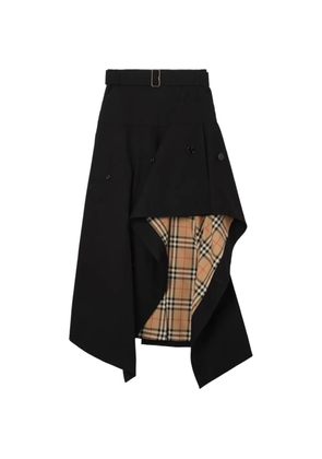 Burberry gabardine asymmetric trench skirt - Black
