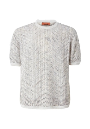 Missoni openwork-knit cotton and viscose polo shirt - Neutrals
