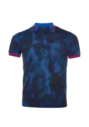 Etro Pre-Owned Paisley-print pique polo T-shirt - Blue