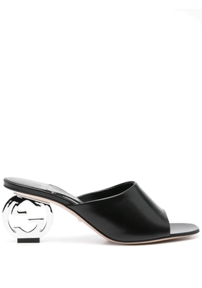 Gucci 70 mm Interlocking G-heel mules - Black