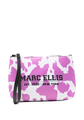 Marc Ellis Buby Cowboy cow-print logo-print clutch bag - Pink