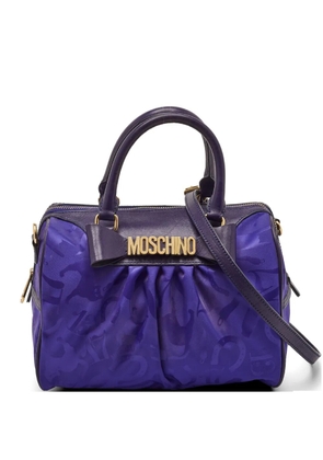 Moschino Pre-Owned bow-detail leather-trim satchel bag - Purple