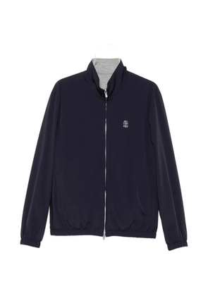 Brunello Cucinelli logo-embroidered reversible jacket - Blue