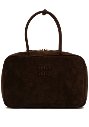 Miu Miu Pre-Owned 2010-2026 Large Suede Logo Beau shoulder bag - Brown