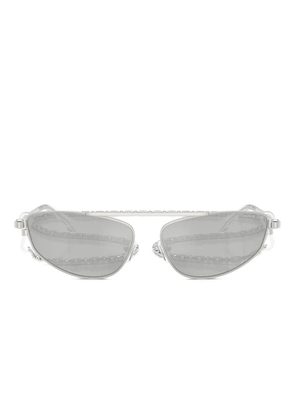 Michael Kors chain-embellished geometric sunglasses - Silver Shiny