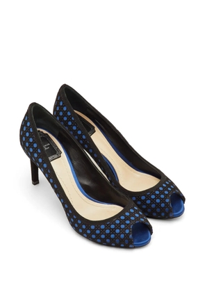 Christian Dior Pre-Owned Cannage peep-toe heeled pumps - Black