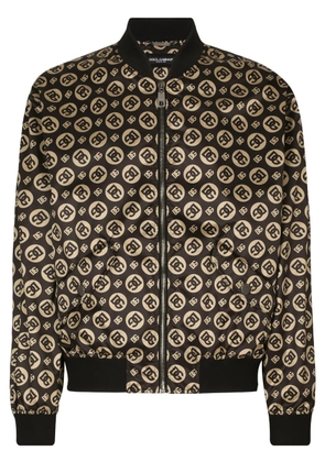Dolce & Gabbana logo-print bomber jacket - Brown