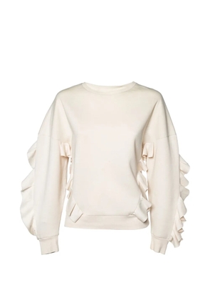 Stella McCartney Pre-Owned ruffle-trim sweatshirt - Neutrals
