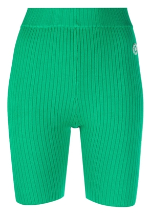 Sporty & Rich logo-patch ribbed-detailing shorts - Green