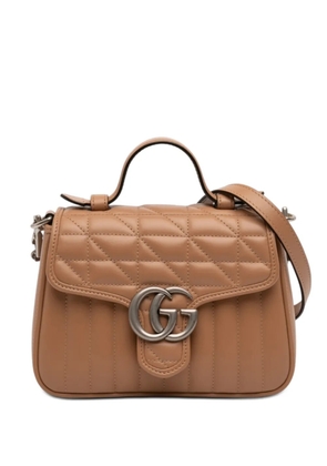 Gucci Pre-Owned 2016-2026 Mini GG Marmont Matelasse Calfskin Aria Top Handle Bag satchel - Brown