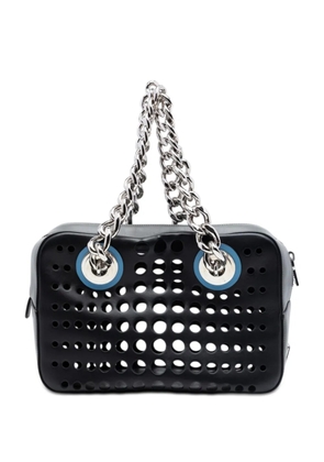 Prada Pre-Owned 2021-2026 Perforated Leather City Fori Chain handbag - Black
