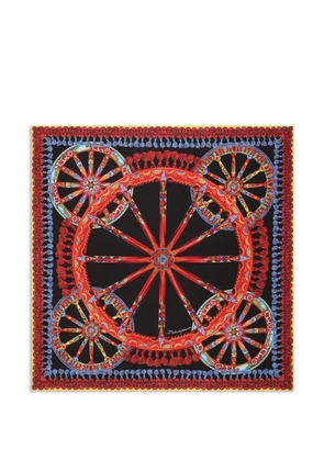 Dolce & Gabbana 70x70 Carretto-print silk twill scarf - Black