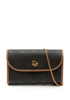 Christian Dior Pre-Owned 20th Century Honeycomb Coated Canvas Chain Flap crossbody bag - Black