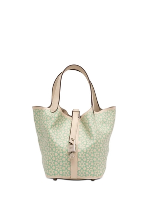 Hermès Pre-Owned 2022 Swift Lucky Daisy Picotin Lock 18 handbag - White