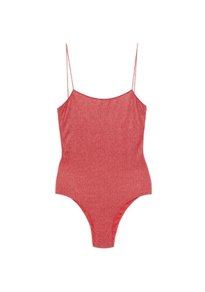 Oséree metallic-effect swimsuit - Red