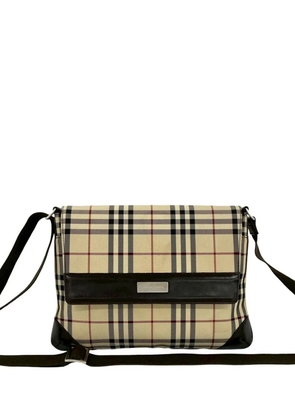 Burberry Pre-Owned 2000-2017 House Check Canvas Flap crossbody bag - Neutrals