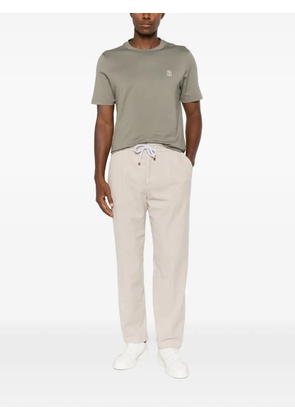 Brunello Cucinelli logo-print T-shirt - Green