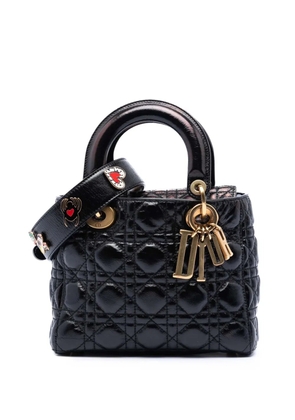 Christian Dior Pre-Owned 2017 Small Crinkled Patent Cannage My ABCDior Lady Dior satchel - Black