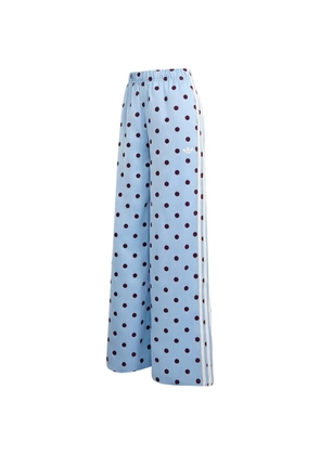 adidas polka-dot satin track pants - Blue