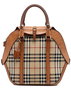 Burberry Pre-Owned 2000-2017 Medium Haymarket Check Coated Canvas Orchard Bowling Bag satchel - Neutrals