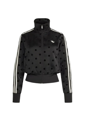 adidas polka-dot satin zip-up sweatshirt - Black
