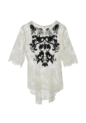 Oscar de la Renta Pre-Owned lace-embroidery top - White