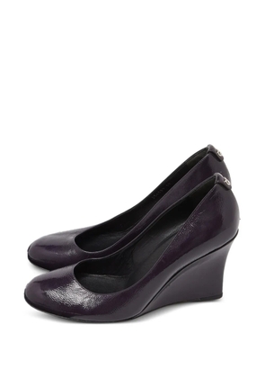 Gucci Pre-Owned leather wedge pumps - Purple