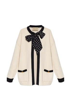 Valentino Garavani bow-detail cardigan - Neutrals