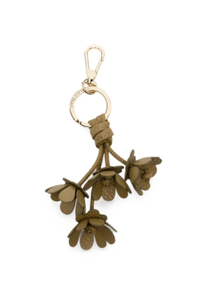 Coccinelle floral-detail leather keyring - Green