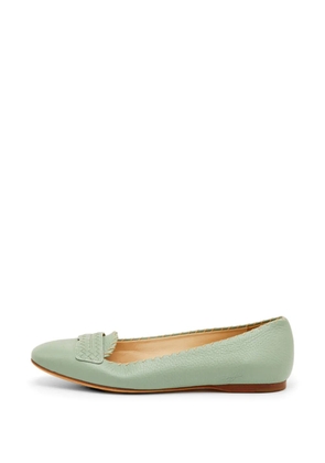 Bottega Veneta Pre-Owned Intrecciato-detail ballet flats - Green