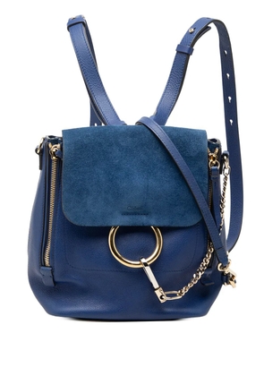 Chloé Pre-Owned 2016 Medium Calfskin and Suede Faye backpack - Blue